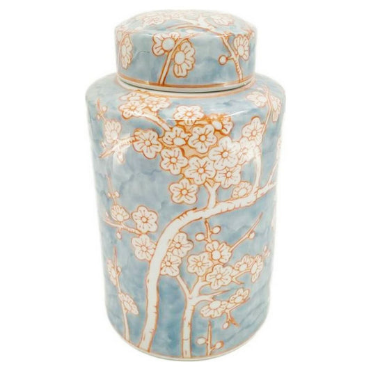 Vase DKD Home Decor Porzellan Blau Orange 18 x 18 x 30 cm Orientalisch