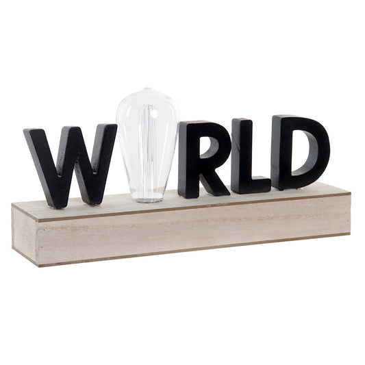 Leuchtende Dekoration DKD Home Decor World Schwarz Metall Holz MDF 30 x 40 cm 34 x 8 x 16 cm