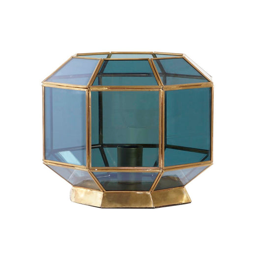 Tischlampe DKD Home Decor Kristall Blau Gold 220 V Messing 50 W (29 x 29 x 25 cm)