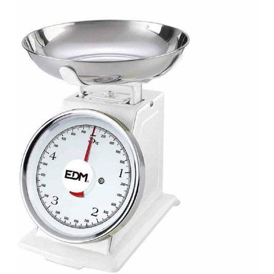 Retro-Küchenwaage EDM Weiß 5 kg 20,5 x 4 cm